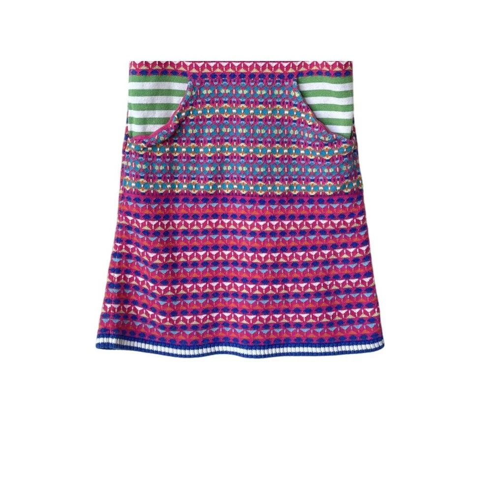 Hanna Anderson Size130 US 8 Girls Multicolor Patterned Knit Dress Rainbow Easter